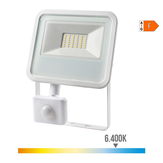 Projetor led 30w 2370lm 6400k luz fria com sensor de presenÃ§a 15,8x20x4,5cm edm_0