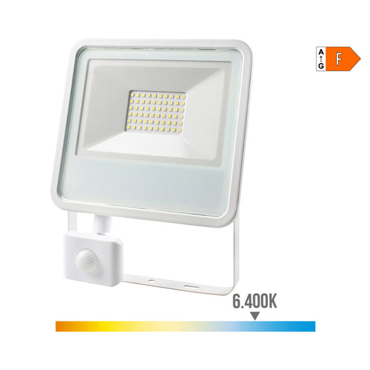 Projetor led 50w 4000lm 6400k luz fria com sensor de presenÃ§a 23,8x4,5x19,2cm edm_0