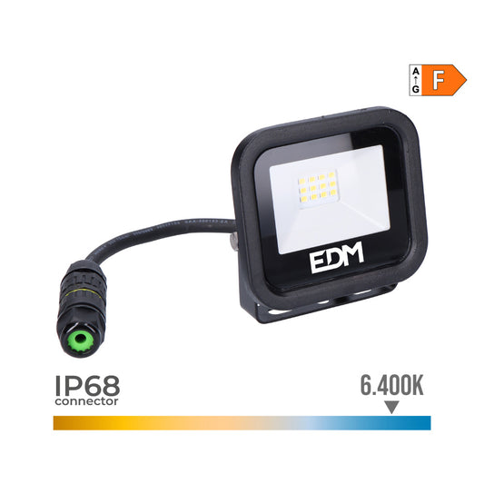 Projector de led 10w 800lm 6400k luz fria black series 9,2x8,1x2,7cm edm_0