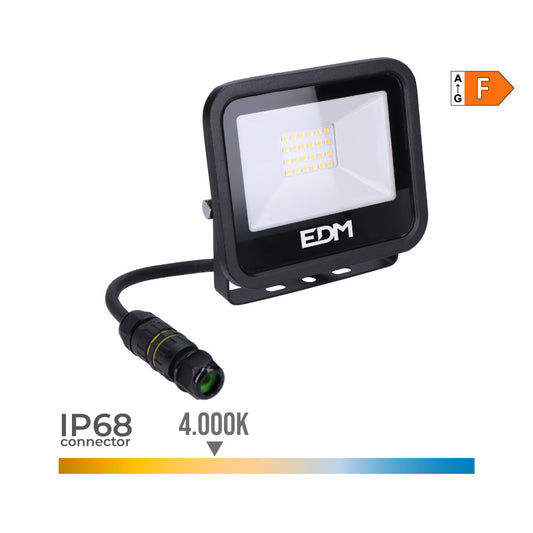 Projetor led 20w 1520lm 4000k luz dia black series 12,4x10,6x2,8cm edm_0