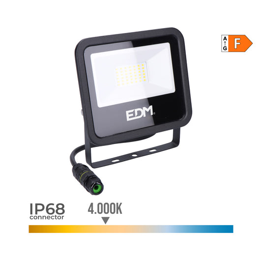 Projetor led 30w 2370lm 4000k luz dia 15,8x13,5x2,9cm black series edm_0