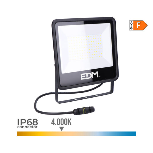 Projetor led 100w 8200lm 4000k luz dia black series 24,6x22,8x2,9cm edm_0