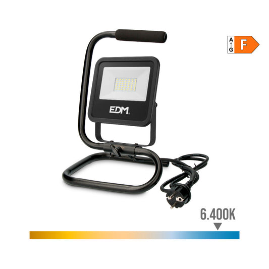 Projetor led com pÃ© 30w 2370lm 6400k luz fria black series edm_0