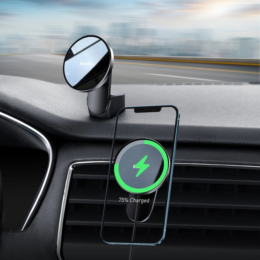 Baseus magnetic car phone holder wireless Qi charger 15 W (MagSafe compatible for iPhone) black (WXJN-01)_19