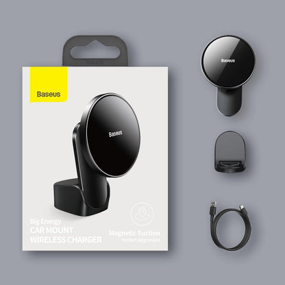 Baseus magnetic car phone holder wireless Qi charger 15 W (MagSafe compatible for iPhone) black (WXJN-01)_31