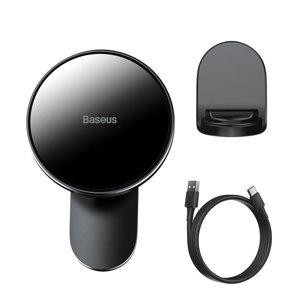 Baseus magnetic car phone holder wireless Qi charger 15 W (MagSafe compatible for iPhone) black (WXJN-01)_16
