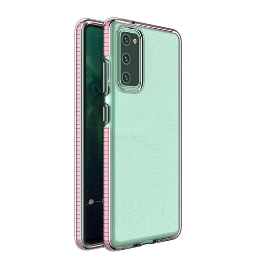 Spring Case clear TPU gel protective cover with colorful frame for Samsung Galaxy A72 4G light pink_0