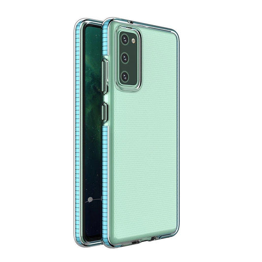 Spring Case clear TPU gel protective cover with colorful frame for Samsung Galaxy A72 4G light blue_0