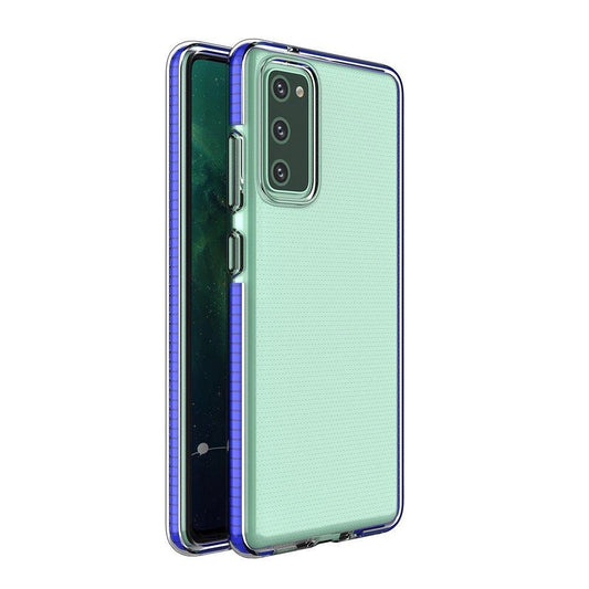 Spring Case clear TPU gel protective cover with colorful frame for Samsung Galaxy A72 4G dark blue_0