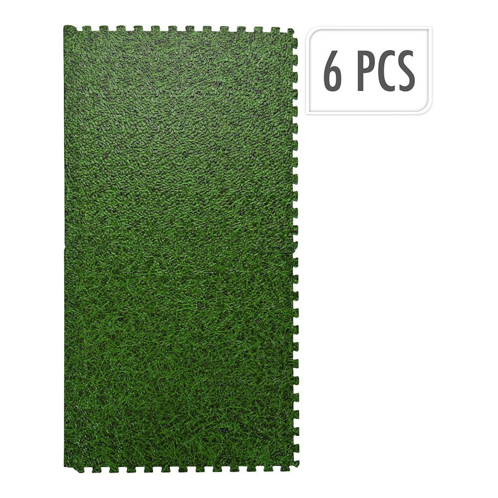 Pavimento tipo puzzle de espuma eva com design de relva 40 x 40 x 1 cm, 6 unid_0