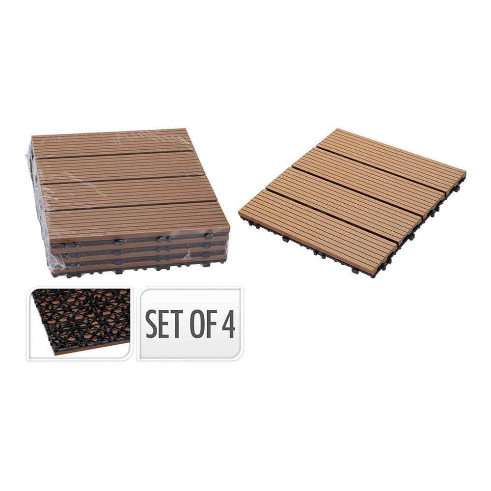 Losetas imitaÃ§Ã£o madeira para terraÃ§o, 30 x 30 cm, 4 peÃ§as_0