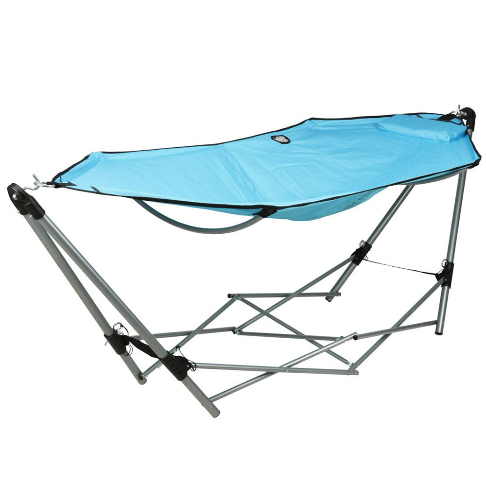 Cama de rede de descanso dobrÃ¡vel com suporte 240 x 80 x 75 cm_0