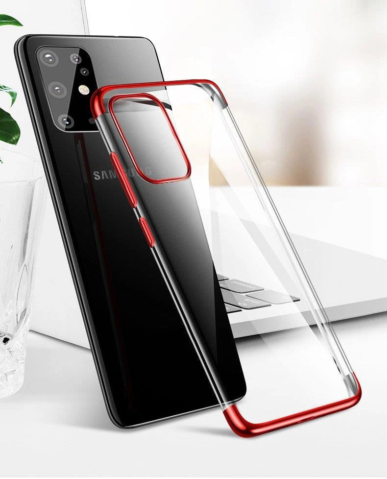 Clear Color Case Gel TPU Electroplating frame Cover for Samsung Galaxy A72 4G black_10