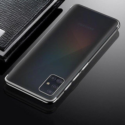 Clear Color Case Gel TPU Electroplating frame Cover for Samsung Galaxy A72 4G black_3