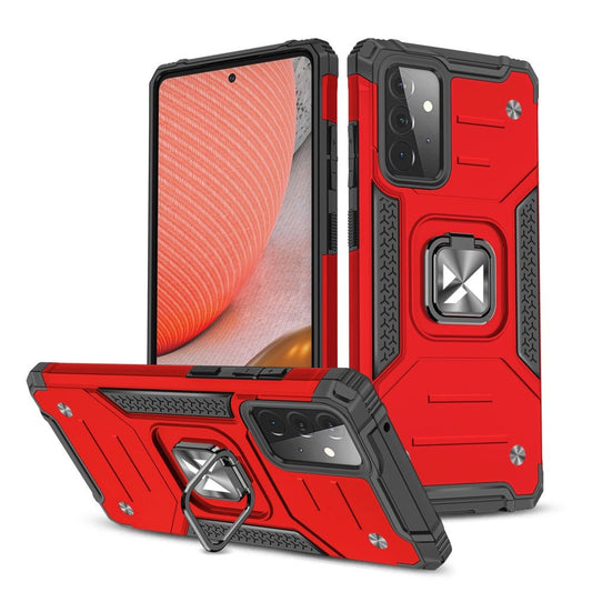 Wozinsky Ring Armor Case Kickstand Tough Rugged Cover for Samsung Galaxy A72 4G red_0