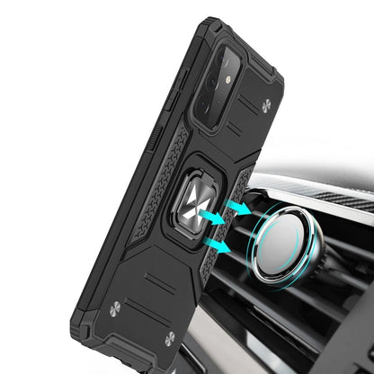 Wozinsky Ring Armor Case Kickstand Tough Rugged Cover for Samsung Galaxy A72 4G blue_5
