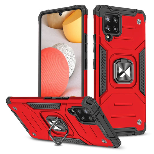Wozinsky Ring Armor Case Kickstand Tough Rugged Cover for Samsung Galaxy A42 5G red_0