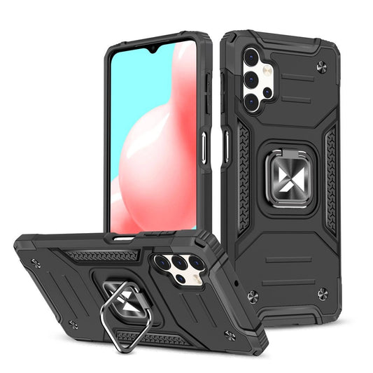 Wozinsky Ring Armor Case Kickstand Tough Rugged Cover for Samsung Galaxy A32 5G black_0