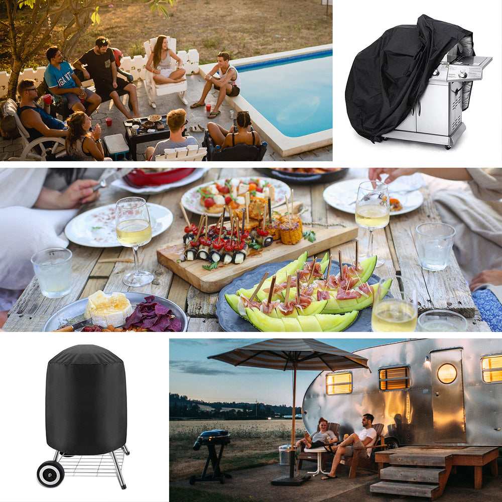 Waterproof grill cover, bicycle cover, bike cover, garden furniture cover, XXL cover, black_5