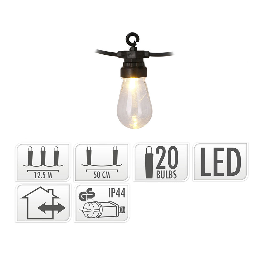 Grinalda 20 leds para uso interior/exterior ip44 branco quente tipo vintage 12,5m_0