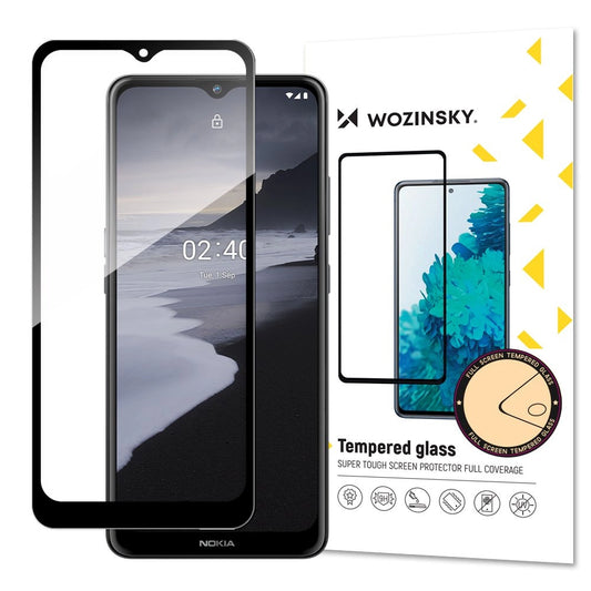 Wozinsky Tempered Glass Full Glue Super Tough Screen Protector Full Coveraged with Frame Case Friendly for Nokia 2.4 black_0
