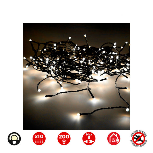 Cortina led easy-connect 10 tiras 200 leds branco quente ip44 2x2m_0