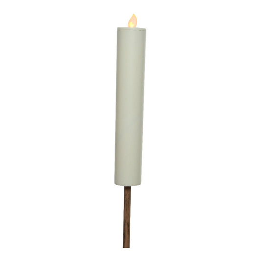 Vela solar efeito chama Ã¸4x90cm branca lumineo_0