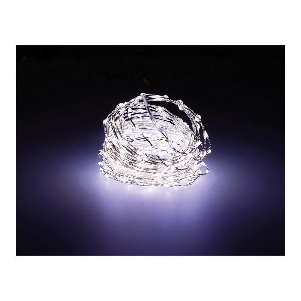Grinalda micro led extra dense branco frio intermitente 14m 567 leds cabo prateado_0