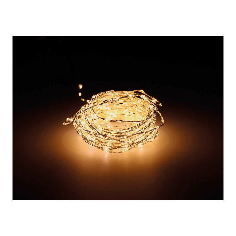Grinalda micro led extra dense branco quente intermitente 567 leds 14m cabo prateado_0