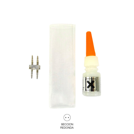 Kit uniÃ£o tubo flexilux/flexiled 2 vias edm_0
