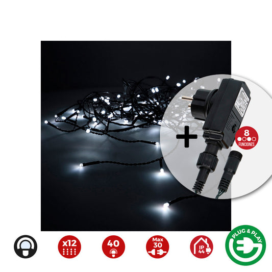 Cortina icicle com programador easy-connect 12 tiras 40 leds branco frio ip44 2x0,5m_0