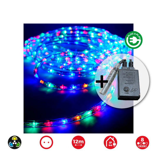 Kit flexiled multifunÃ§Ãµes multicor ip44 230v 12m edm_0