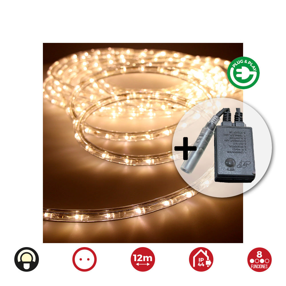 Kit flexiled multifunÃ§Ãµes branco quente ip44 12m_0