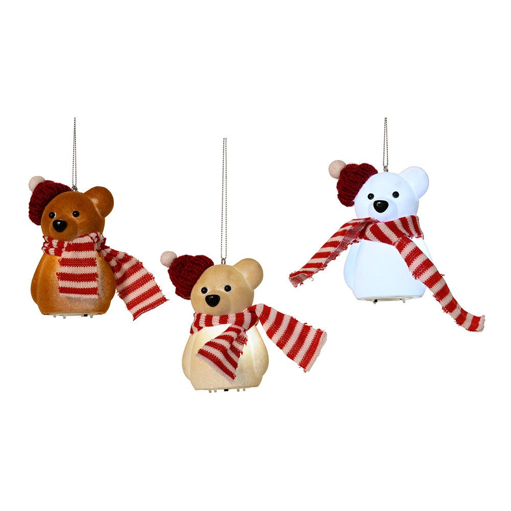 Urso de natal em led para decoraÃ§Ã£o de Ã¡rvore de natal, cores sortidas_0