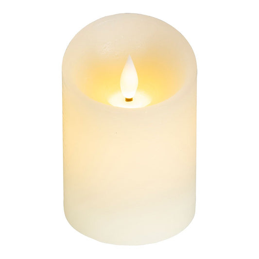 Vela de cera led, parte superior curva, branco, Ã¸7,5 x 12,5 cm_0