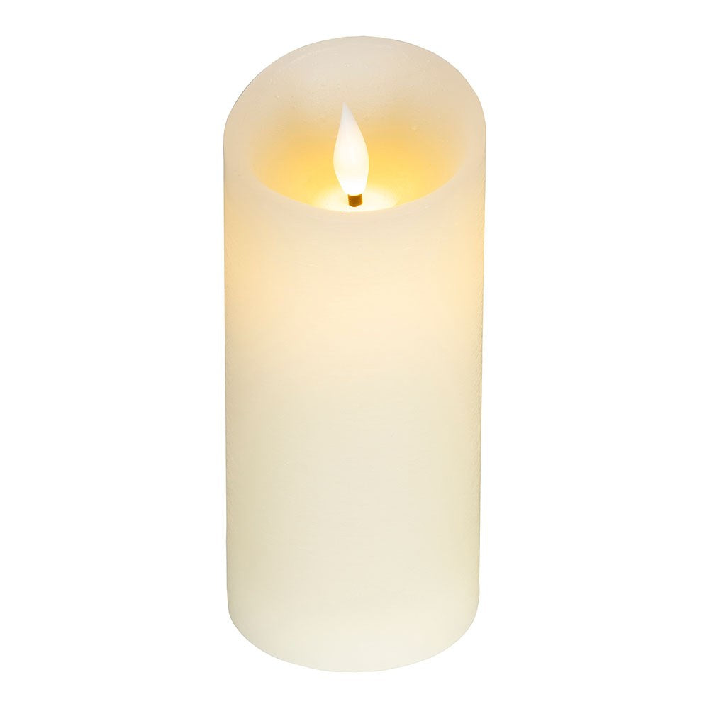Vela de cera led, com topo curvo, cor creme, Ã¸7,5 x 17 cm_0