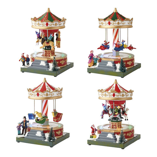 Carrossel decorativo com leds multicoloridos e movimento, diversos modelos_0