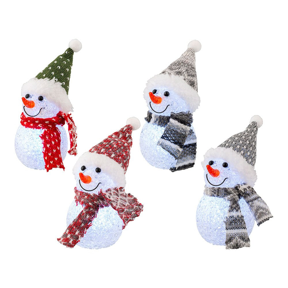 Boneco de neve com micro-led, para uso interno, vÃ¡rios modelos, Ã¸6 x 16 cm_0