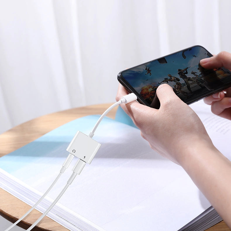 Joyroom S-Y104 headphone adapter Lightning - Lightning / mini jack 3.5mm - white_6