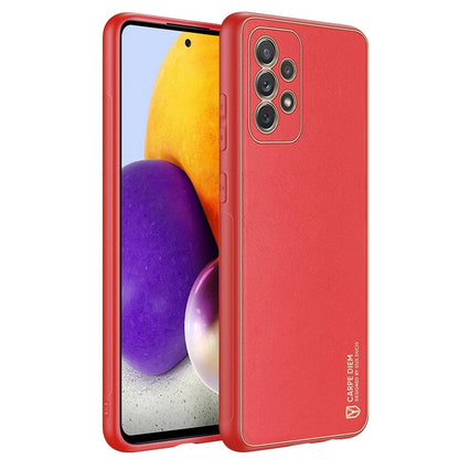 Dux Ducis Yolo elegant case made of soft TPU and PU leather for Samsung Galaxy A72 4G red_0