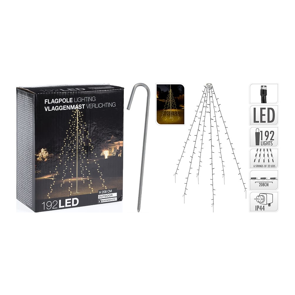 Cortina branco quente 192 leds especial para Ã¡rvores ip44 2,08m (altura)_0