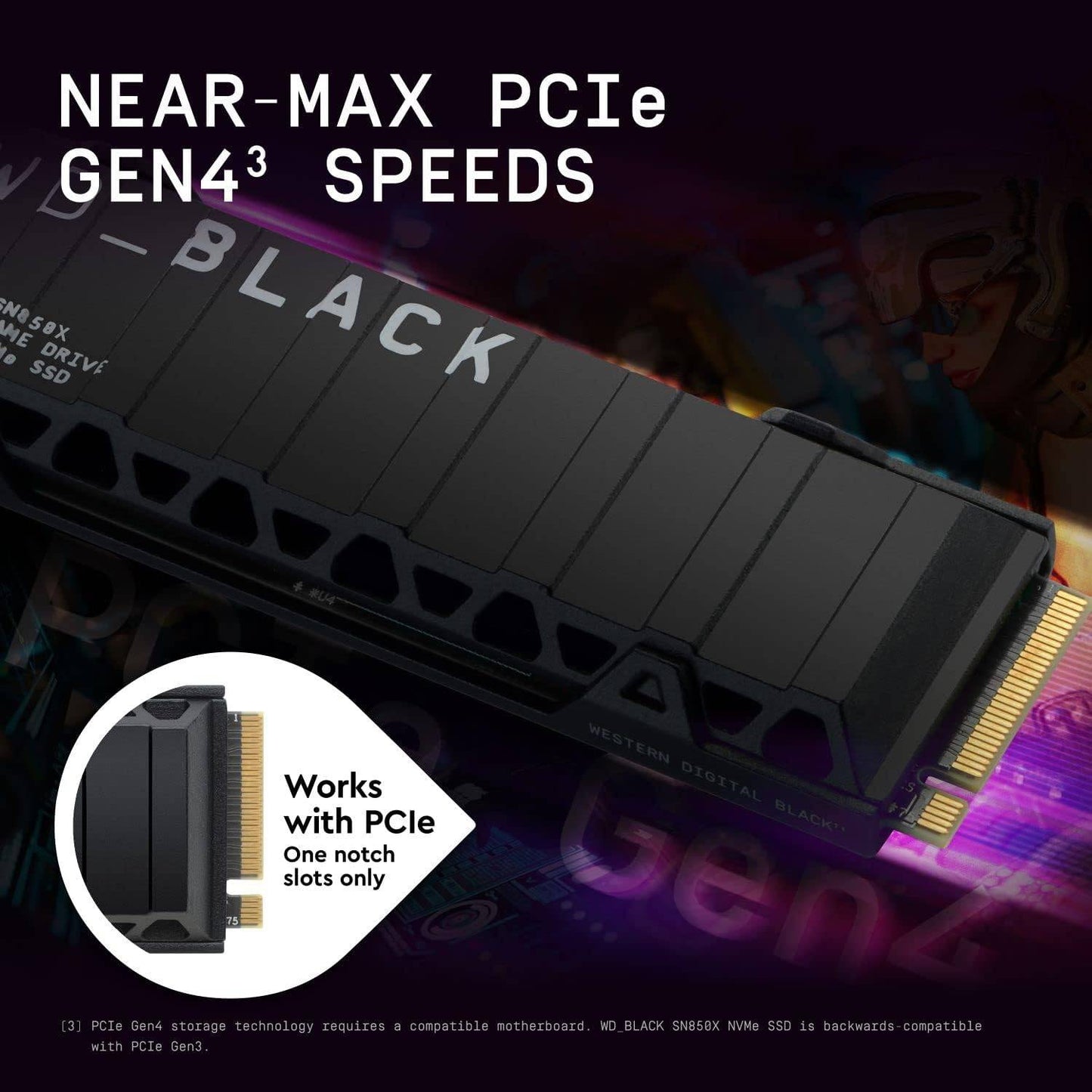 SSD M.2 2280 Western Digital WD Black SN850X 1TB c/ Heatsink 3D NAND NVMe PCIe Gen 4.0x4