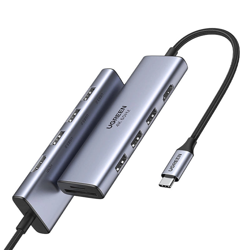 Ugreen multi-functional HUB USB Type C - 3x USB 3.2 Gen 1 / HDMI 4K 60Hz / SD and TF card reader gray (60383 CM511)_1