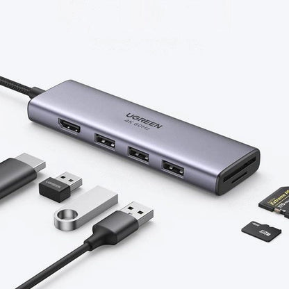 Ugreen multi-functional HUB USB Type C - 3x USB 3.2 Gen 1 / HDMI 4K 60Hz / SD and TF card reader gray (60383 CM511)_2