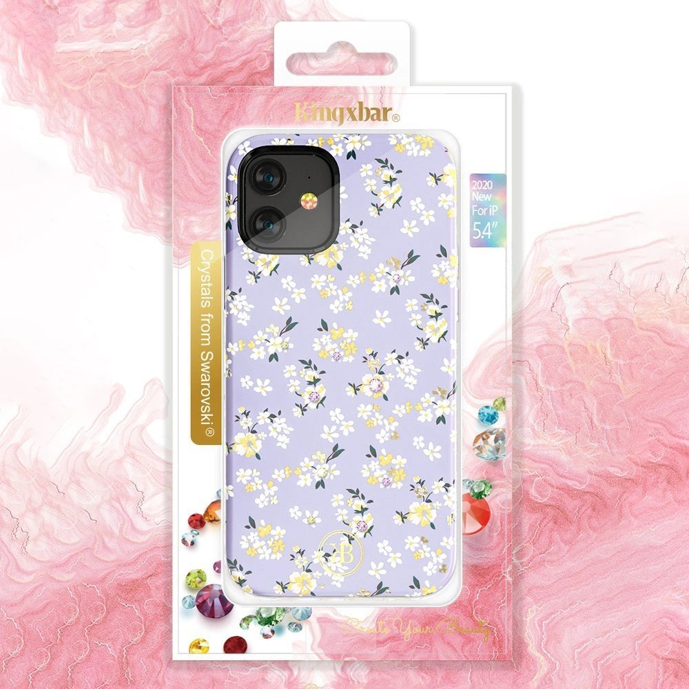 Kingxbar Blossom case decorated with original Swarovski crystals iPhone 12 mini multicolour (Lily)_4