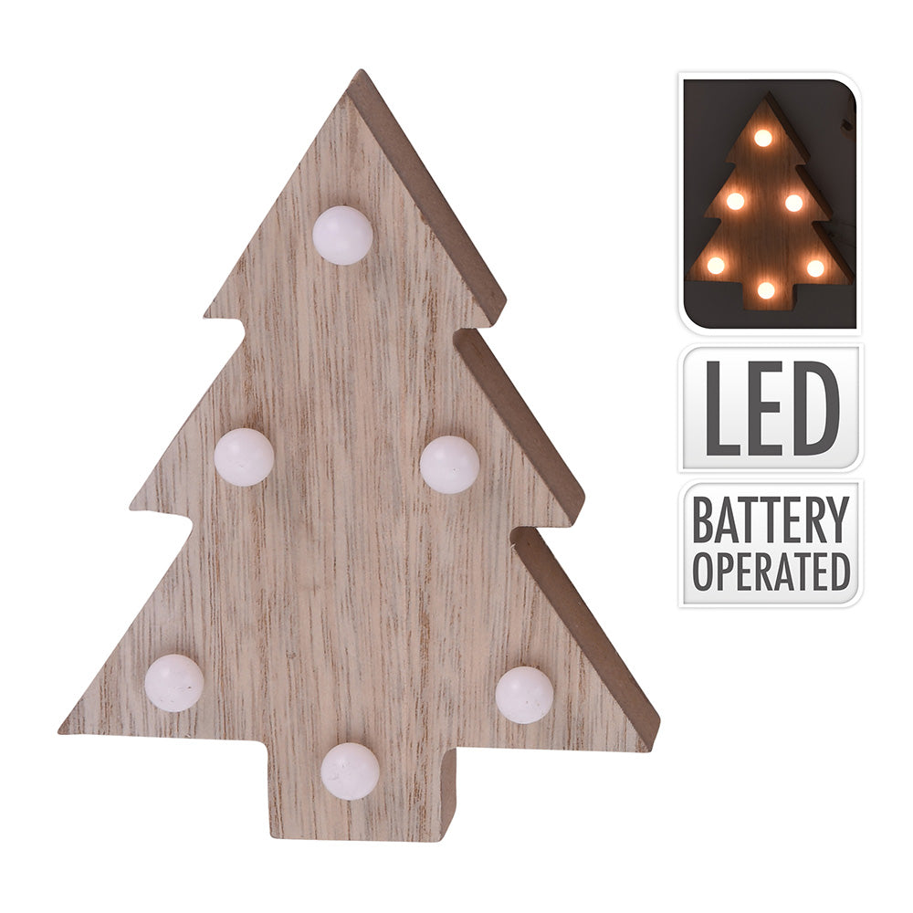 Ãrvore de madeira decorativa adorno de natal com led 10x3x13cm cores / modelos diversos_0