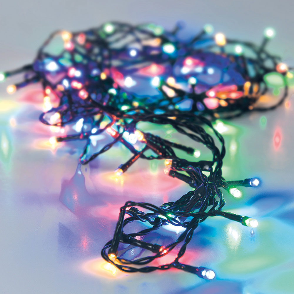 Grinalda a pilhas multifunÃ§Ãµes 96 leds multicor cabo preto ip44 7,50m_0