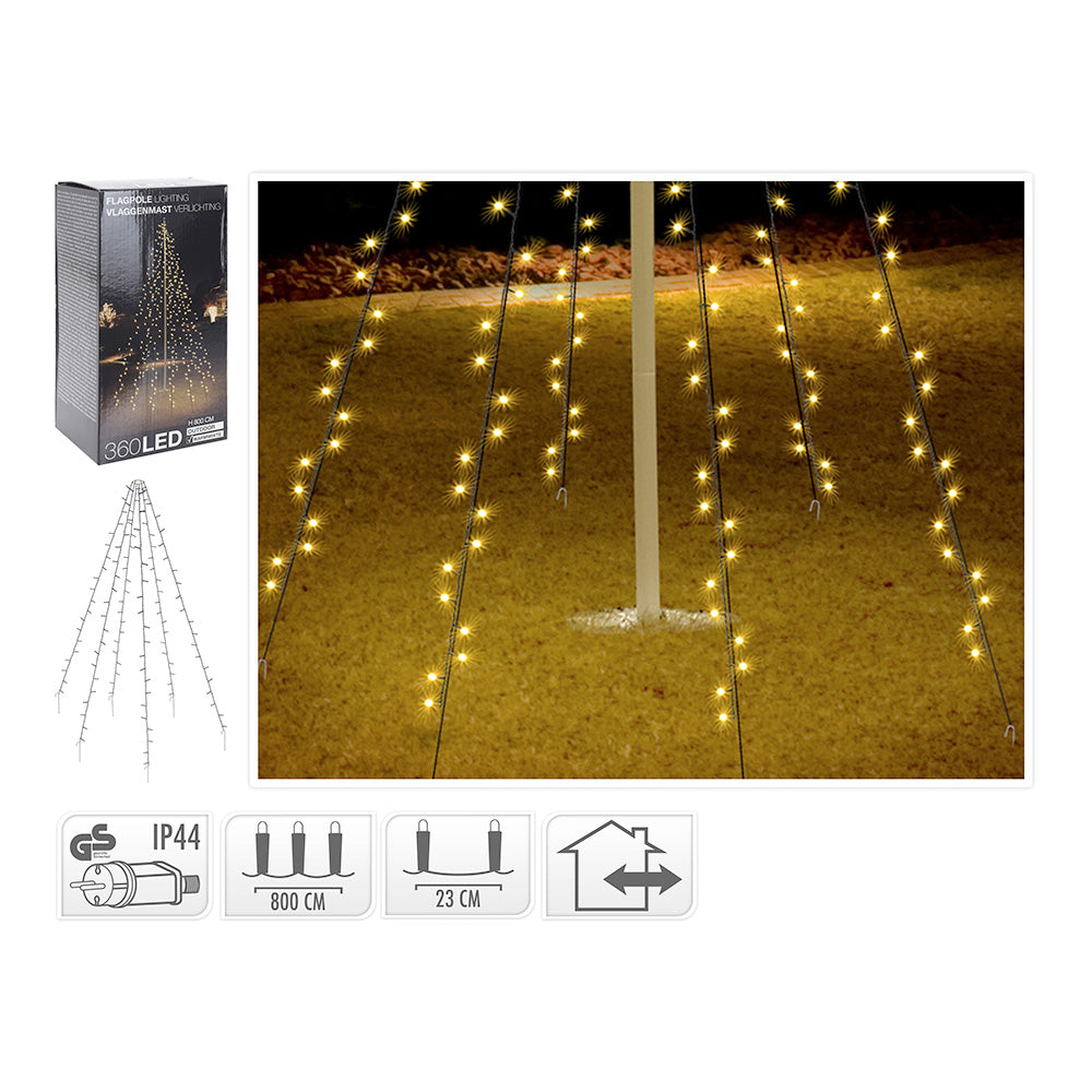 Cortina exterior 360 leds branco quente especial para Ã¡rvores 8m (altura)_0