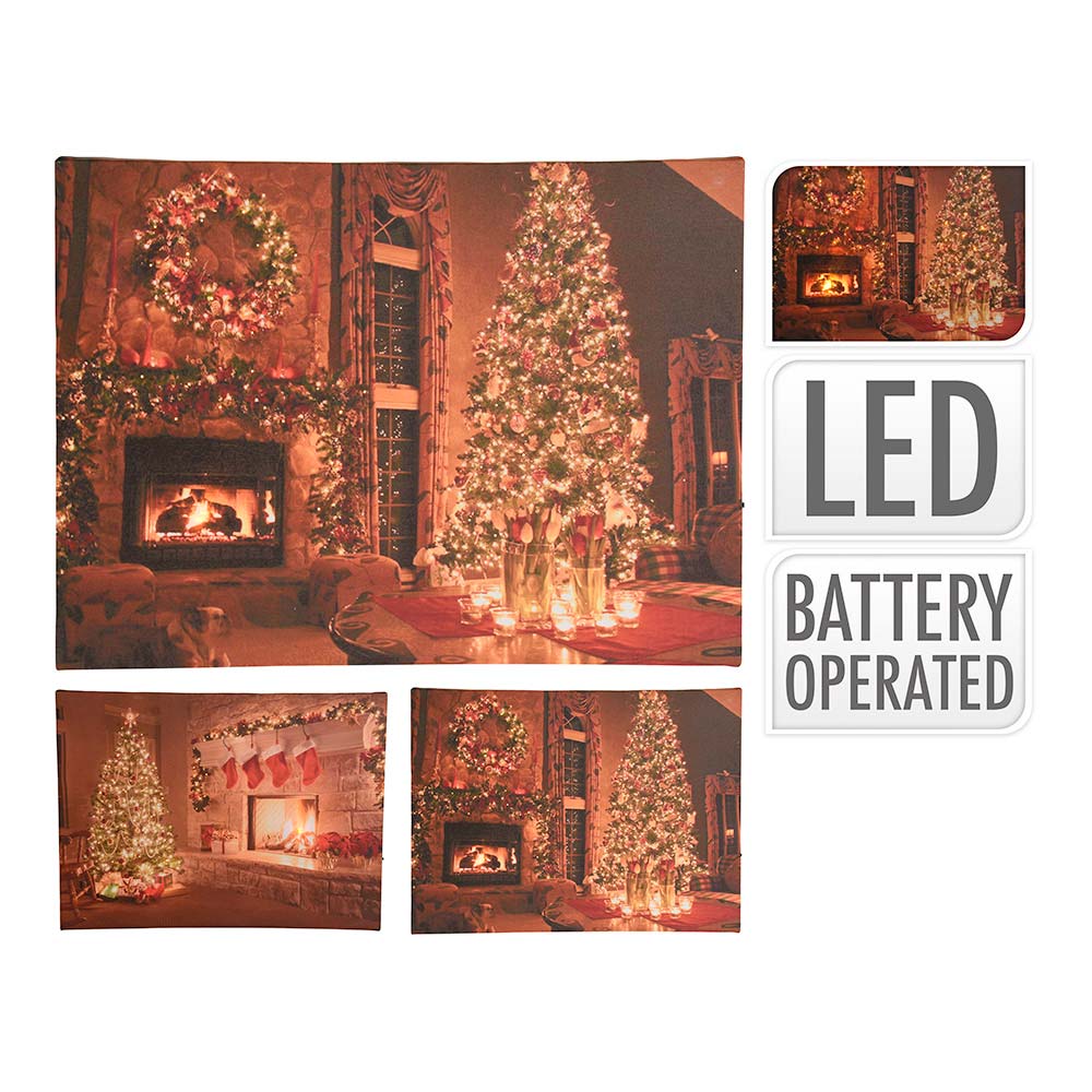 Quadro decorativo com led 38x1,5x28cm modelo lareira cores / modelos sortidos_0