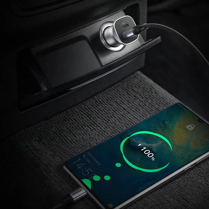Ugreen Car Charger USB Type C / USB 24W Power Delivery Quick Charge Gray (30780)_10